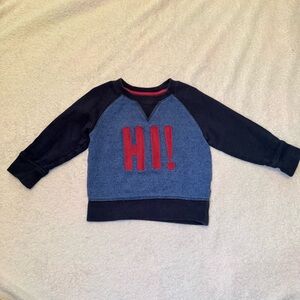 Kids Blue and Red 'HI!' & ‘BYE!’ Sweatshirt